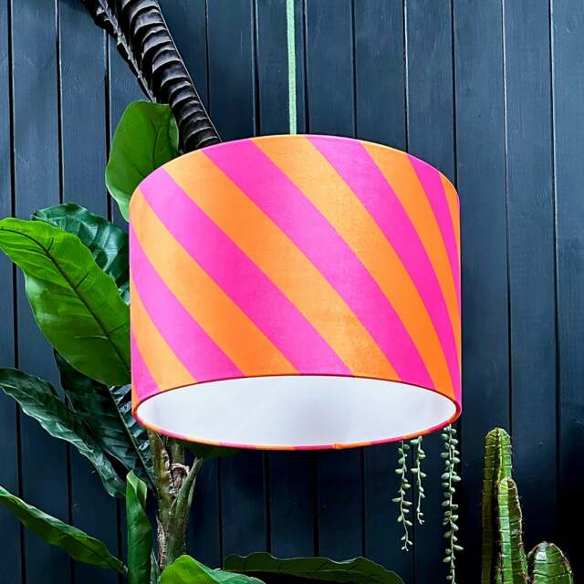 "Rackhams Tutti Frutti Helter Skelter Velvet Lampshades - 60cm diameter x 25cm height / 24"" x 10""" - image 1