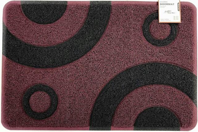 Rackhams Geo Circle Spaghetti Doormat 90x60cm - Purple - Purple - image 1