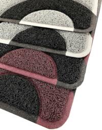 Rackhams Geo Circle Spaghetti Doormat 90x60cm - Purple - Purple - thumbnail 3