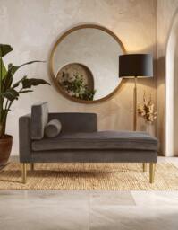 Rackhams Louxor Velvet Left Hand Chaise Longue - thumbnail 1