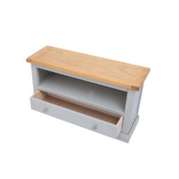 Rackhams Loreo Light Grey 1 Drawer TV Cabinet Chrome Knob - Light Grey - thumbnail 5