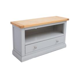 Rackhams Loreo Light Grey 1 Drawer TV Cabinet Chrome Knob - Light Grey - thumbnail 3