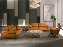 Rackhams Brown Leather Swivel Armchair 5137 - Modern - Yes - No - thumbnail 4