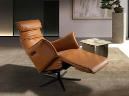 Rackhams Brown Leather Swivel Armchair 5137 - Modern - Yes - No - thumbnail 6