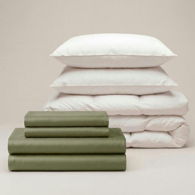 Rackhams Sateen Move-In Bedding Set - Green - Single - King - image 1