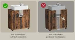 Rackhams Under Sink Bathroom Cabinet, Rustic Storage Unit with Adjustable Shelf and Louvred Doors - thumbnail 5