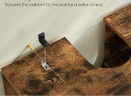 Rackhams Under Sink Bathroom Cabinet, Rustic Storage Unit with Adjustable Shelf and Louvred Doors - thumbnail 6