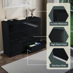Rackhams Glinton 8 Drawer Chest, Black - Black - thumbnail 5