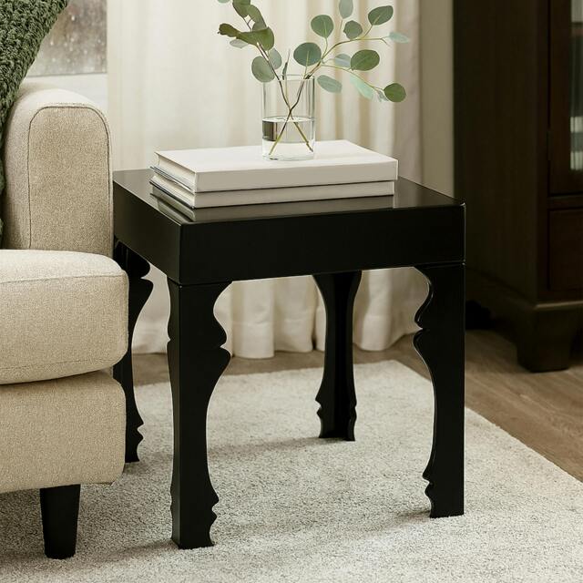 Rackhams Luis Black High Gloss Finish Side Table - image 1