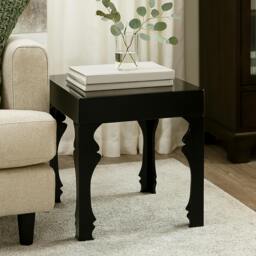 Rackhams Luis Black High Gloss Finish Side Table - thumbnail 1