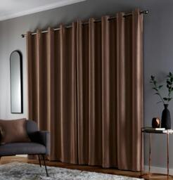 "Rackhams Bronze Thermal Energy Saving Eyelet Curtain With Wave Pattern - Ideal For Living Room & Bedroom - 66"" (168cm) Width x 72"" (183cm) Drop" - thumbnail 5
