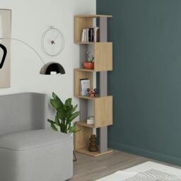 Rackhams Piri 5 Tier Tall Freestanding Bookcase (H) 161cm - Oak Mocha Grey
