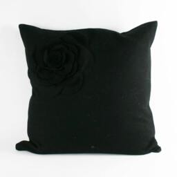 Rackhams Lotus Cushion Cover - Black - 45x45cm - Black - 100% Wool