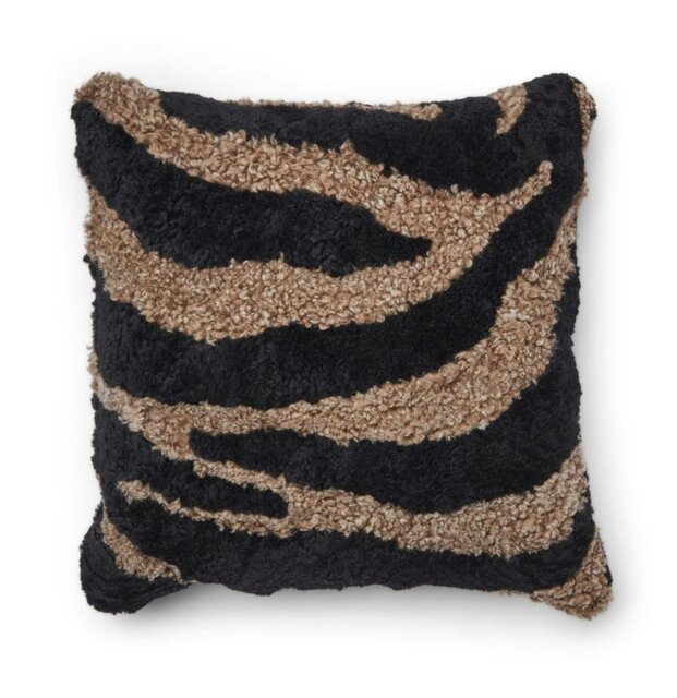 Rackhams Zebra Cushion - Doublesided - 60x60 cm - Black/Taupe - image 1