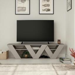 "Rackhams Ralla Modern TV Unit with Shelves 65"" 158cm - Ancient White" - thumbnail 5