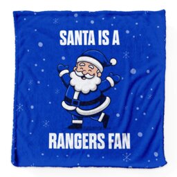 Rackhams Santa is a Rangers Football Fan - Luxury Fleece Blanket 150cm X 150cm