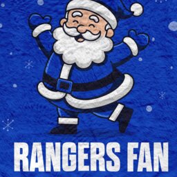 Rackhams Santa is a Rangers Football Fan - Luxury Fleece Blanket 150cm X 150cm - thumbnail 3