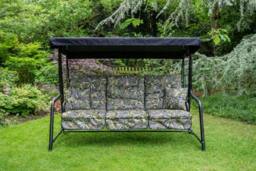 Rackhams Vienna Deluxe 3 Seater Garden Hammock with Canopy - Free Standing Swing Seat - 173cm (L) x 160cm (H) - Country Teal (Black Frame) - thumbnail 6
