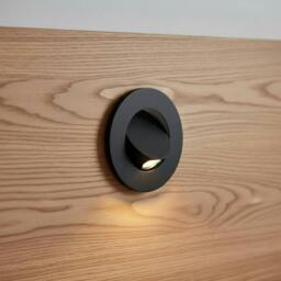 Rackhams 3 Watt LED Round Black Recessed Wall or Headboard Reading Light