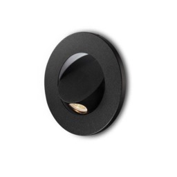 Rackhams 3 Watt LED Round Black Recessed Wall or Headboard Reading Light - thumbnail 2
