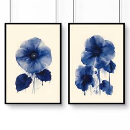 Rackhams Wall Art For Hallways - Set of 2 Botanical Wall art Prints - A2 16.54 x 23.39 in / 42 x 59.4 cm - Satin Photo paper 280 gsm - Black Frame - thumbnail 1