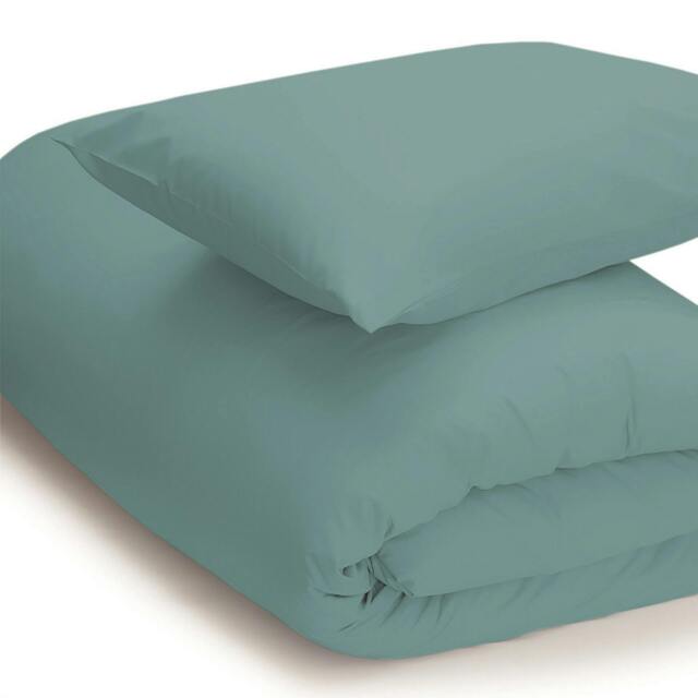 Rackhams Easycare Percale Duvet Cover - Teal - Double - Teal - 50% Cotton/50% Polyester - image 1