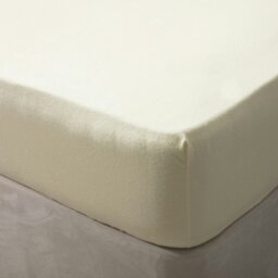 Rackhams Jersey Cotton Fitted Sheet - Ivory - Ivory - Long Single - 100% Jersey - thumbnail 3