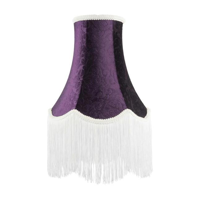Rackhams Victorian Styled Vintage Tall Lamp Shade in Purple Floral Velvet - image 1