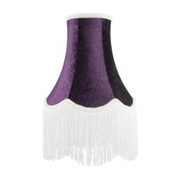 Rackhams Victorian Styled Vintage Tall Lamp Shade in Purple Floral Velvet - thumbnail 1