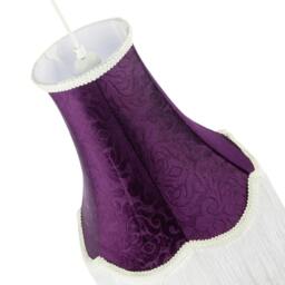 Rackhams Victorian Styled Vintage Tall Lamp Shade in Purple Floral Velvet - thumbnail 3