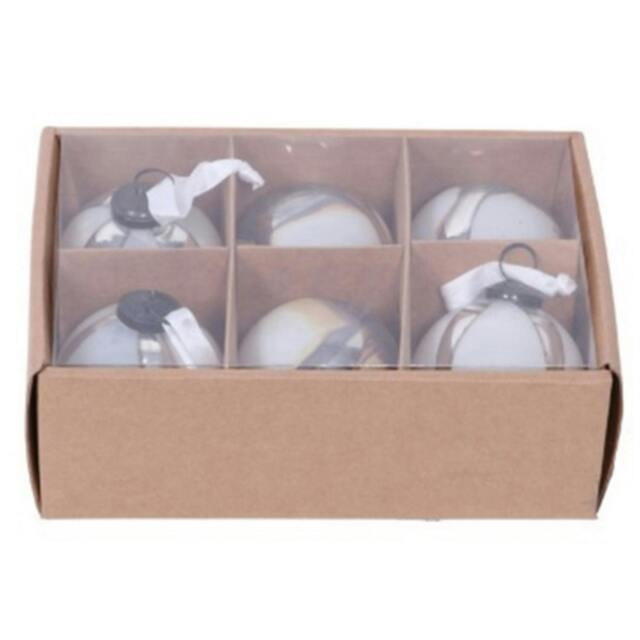 Rackhams Ombre Bauble (Pack of 6) - Silver - Silver - One Size - 100% Mixed