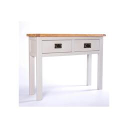 Rackhams Argenta Light Grey 2 Drawer Console Table Brass Drop Handle - Light Grey - thumbnail 3