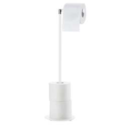 Rackhams White Stainless Steel Freestanding Toilet Roll Holder - thumbnail 2