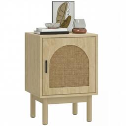 Rackhams Boho Bedside Table with Rattan Door and Adjustable Shelf, Natural - thumbnail 2