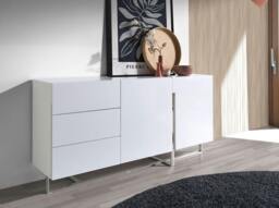 Rackhams White Wood and Chrome-plated Steel Sideboard 3051 - thumbnail 3
