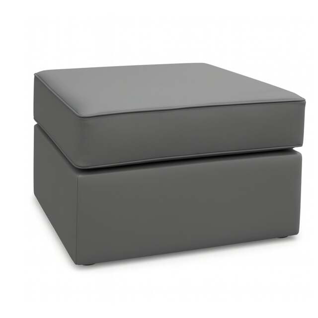 Rackhams Dalmore Leather Footstool - Grey - image 1