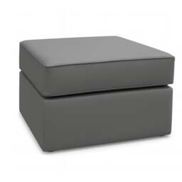 Rackhams Dalmore Leather Footstool - Grey - thumbnail 1