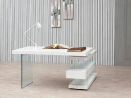 Rackhams Tempered glass desk with wooden top 3002/3003 - Walnut Veneer - thumbnail 2