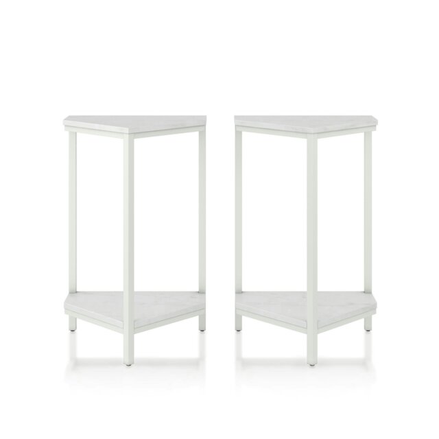 Rackhams CL Scarlett End Table Set White Marble - White - image 1