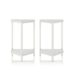 Rackhams CL Scarlett End Table Set White Marble - White