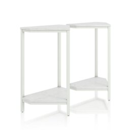Rackhams CL Scarlett End Table Set White Marble - White - thumbnail 2