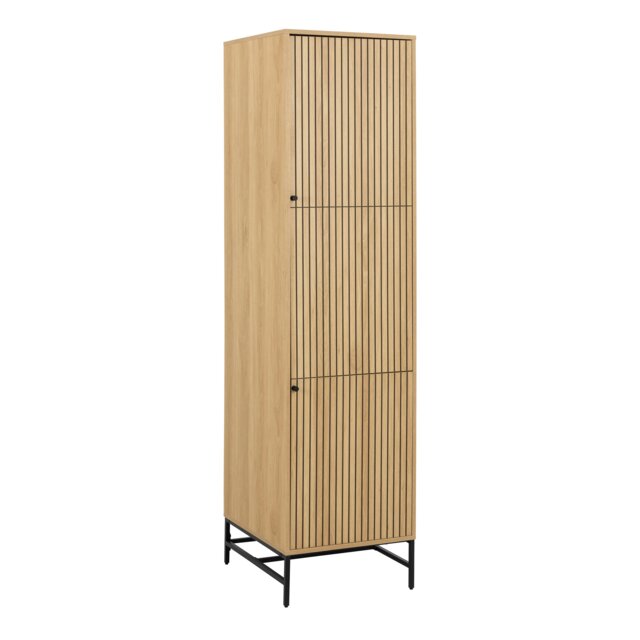 Rackhams Albany Wardrobe 2 Doors in Oak/Black Legs - Oak & Black - Malemine - 1 - image 1