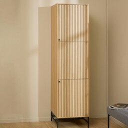 Rackhams Albany Wardrobe 2 Doors in Oak/Black Legs - Oak & Black - Malemine - 1 - thumbnail 5