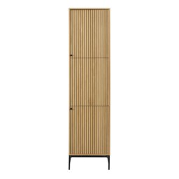 Rackhams Albany Wardrobe 2 Doors in Oak/Black Legs - Oak & Black - Malemine - 1 - thumbnail 2