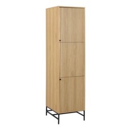 Rackhams Albany Wardrobe 2 Doors in Oak/Black Legs - Oak & Black - Malemine - 1
