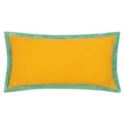 Rackhams Casa Embroidered Cushion Cover - Ochre/Marine - 30cm x 60cm - Ochre/Marine - 100% Cotton - thumbnail 2