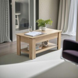 Rackhams Lift-Up Wooden Coffee Table with Hidden Storage - thumbnail 2