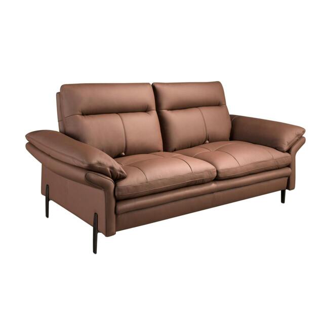 Rackhams Brown leather sofa 6241/6242 - 195 x 118 x 94 - Brown - Dark Steel - 2 - image 1