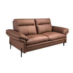 Rackhams Brown leather sofa 6241/6242 - 195 x 118 x 94 - Brown - Dark Steel - 2 - thumbnail 1