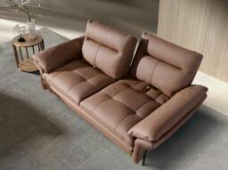 Rackhams Brown leather sofa 6241/6242 - 195 x 118 x 94 - Brown - Dark Steel - 2 - thumbnail 5